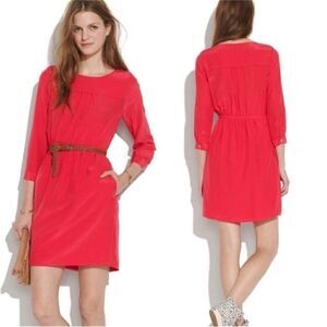 Madewell NWT Wild Day Solid Pink Silk
3/4 Sleeve
Mini Dress Size 2